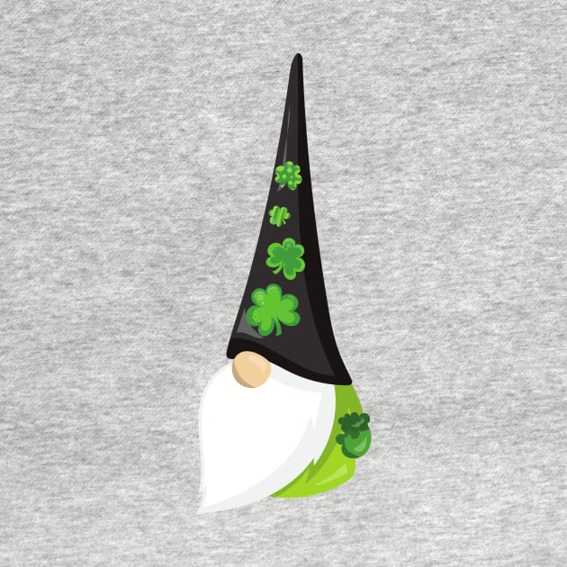 Saint Patrick's Day Gnome, Cute Gnome, Clovers by Jelena Dunčević